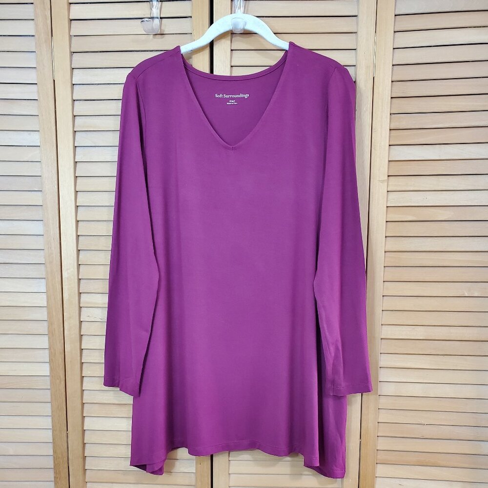Soft Surroundings V-Neck Long Sleeve Modal Blend Tunic S